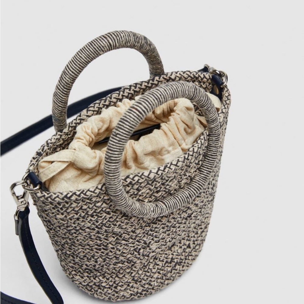 Zara small braided tote